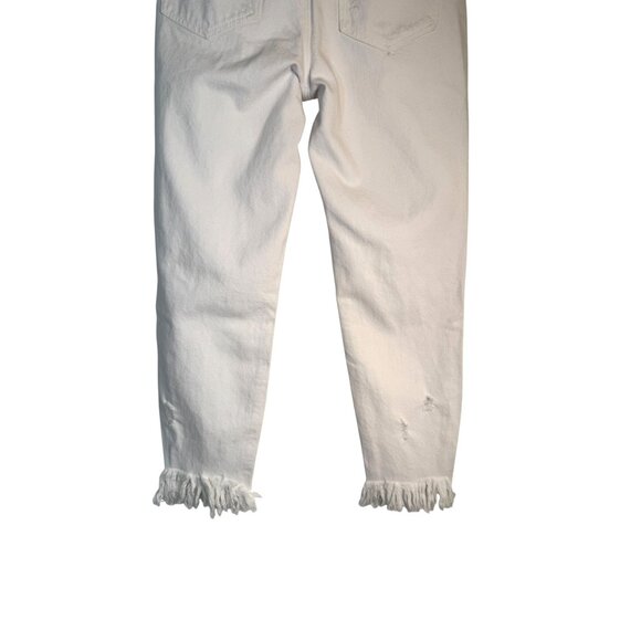 2/$30 ZARA Trafaluc Waist 24 Distressed White Denim Jeans Frayed Hem & "Overdres - Picture 14 of 16